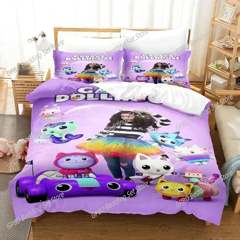 Gabby Dollhouse Bedding Set For Bedroom Soft Modern Bedspreads Comefortable Kids Duvet Cover Quilt Cover And Pillowcase