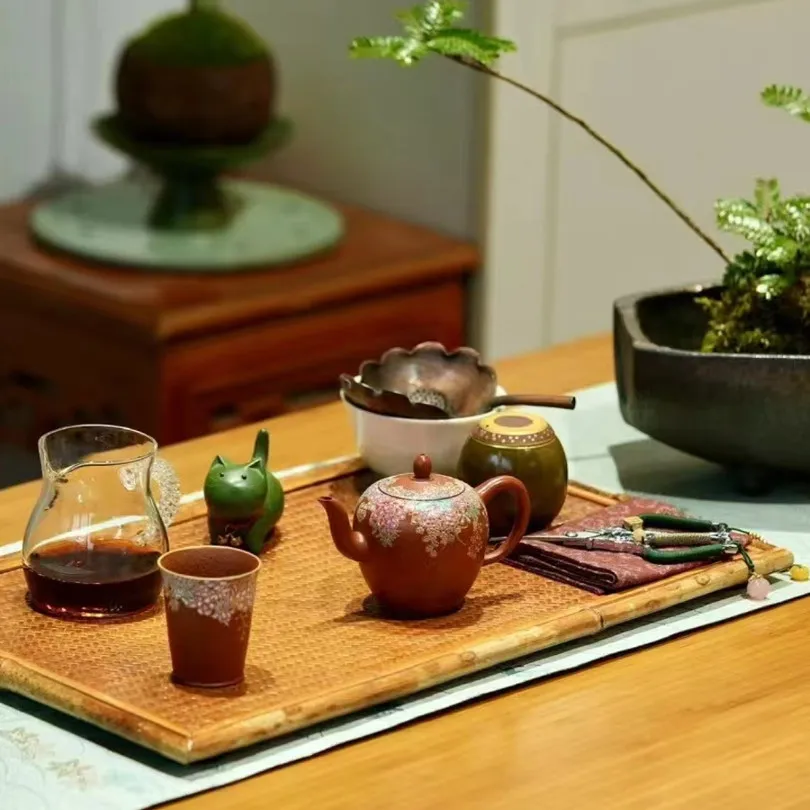Zisha pot handmade teapot Zhu Ni 160cc high-end literati elegant tea set tea room