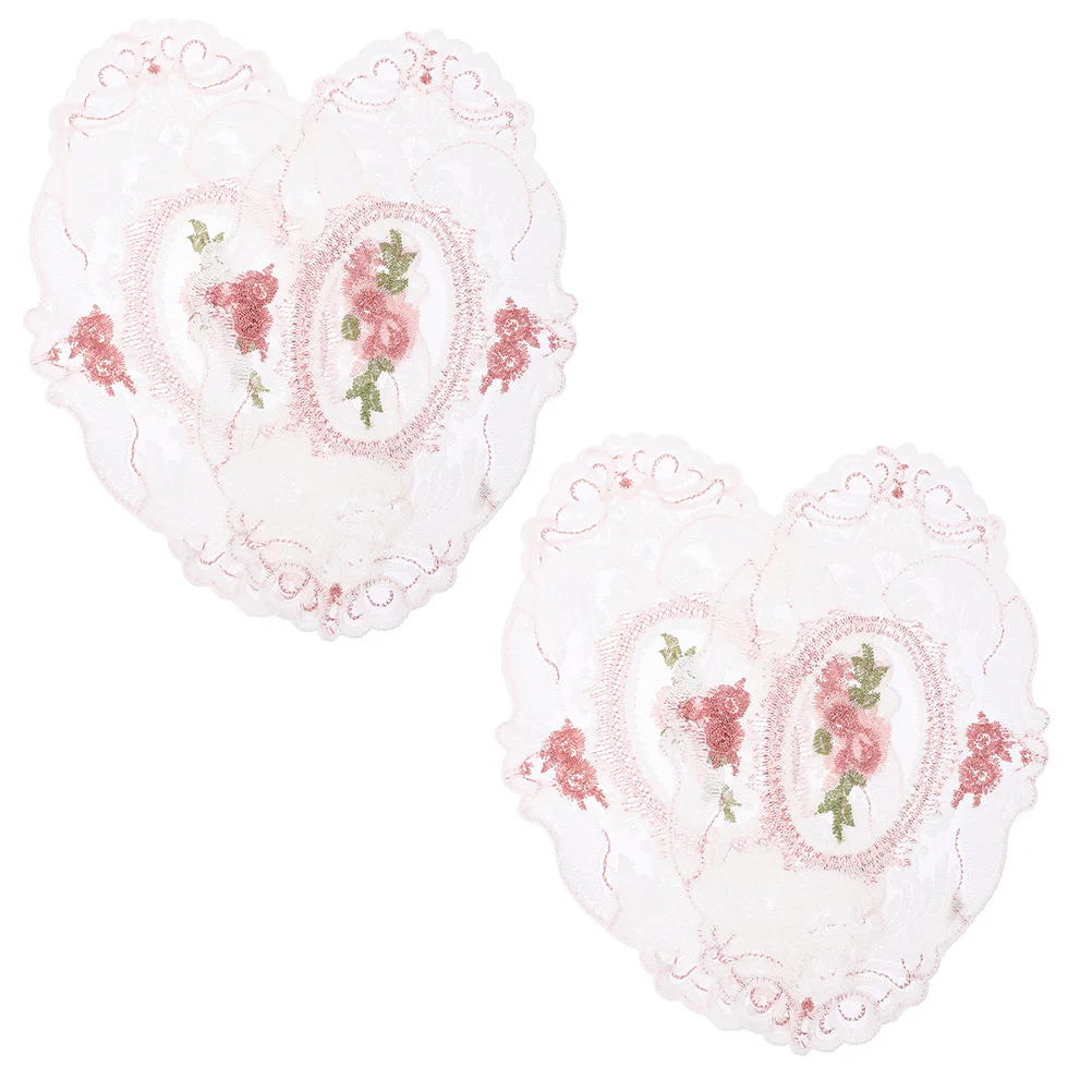 

4Pcs Elegant Embroidered Table Placemats Lace Doily Design Ideal for Dining Parties and Photography Backdrop Decor Use