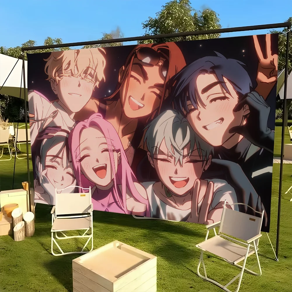 Cartoon Band A-Alien Stage flag Decoration Outdoor Picnic Party Art Hanging Home Camping Party Banner Top Boom Bestseller