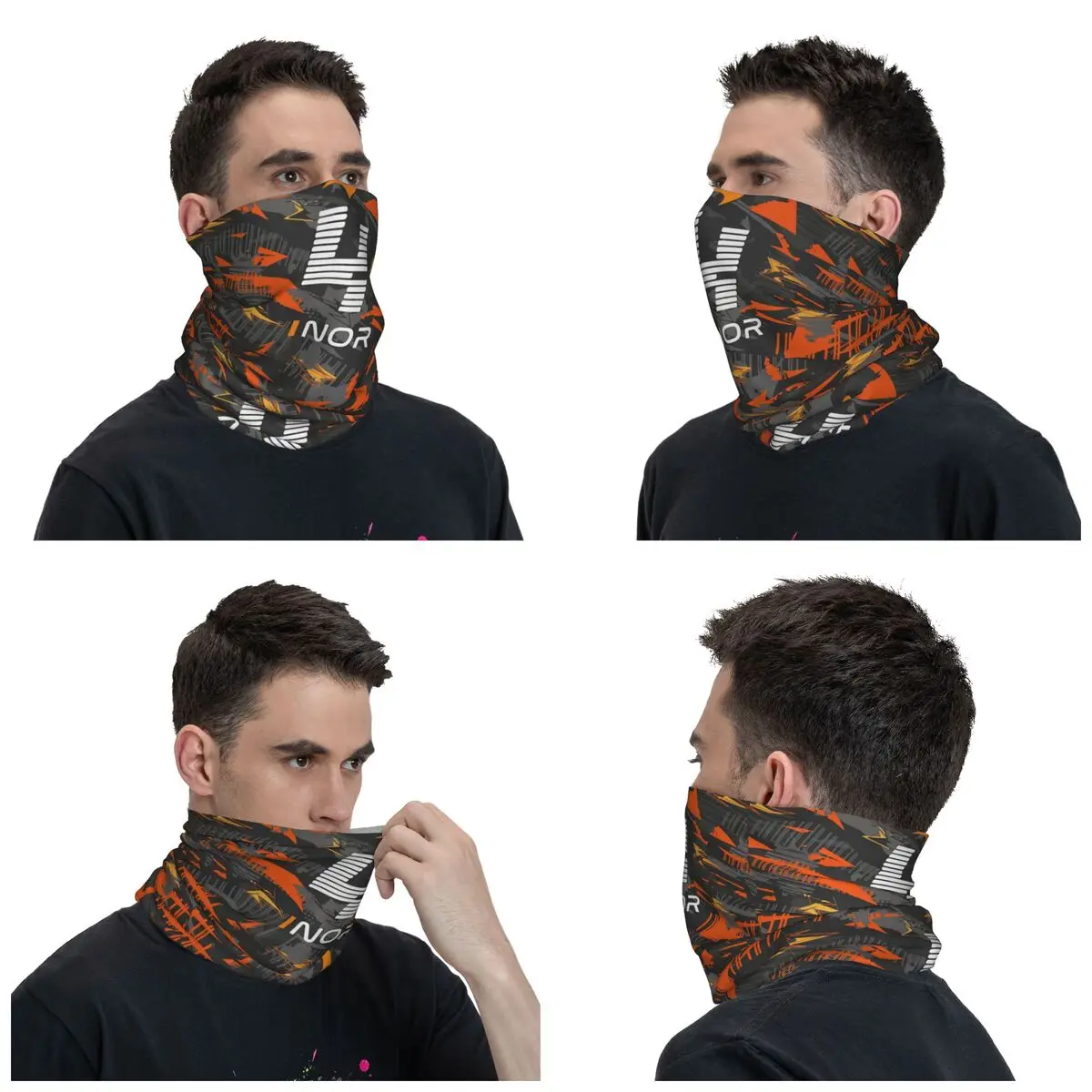 Custom Motorcycle Racing L-Lando Norris Bandana Neck Warmer Men Women Winter Ski Tube Scarf Gaiter Face Cover
