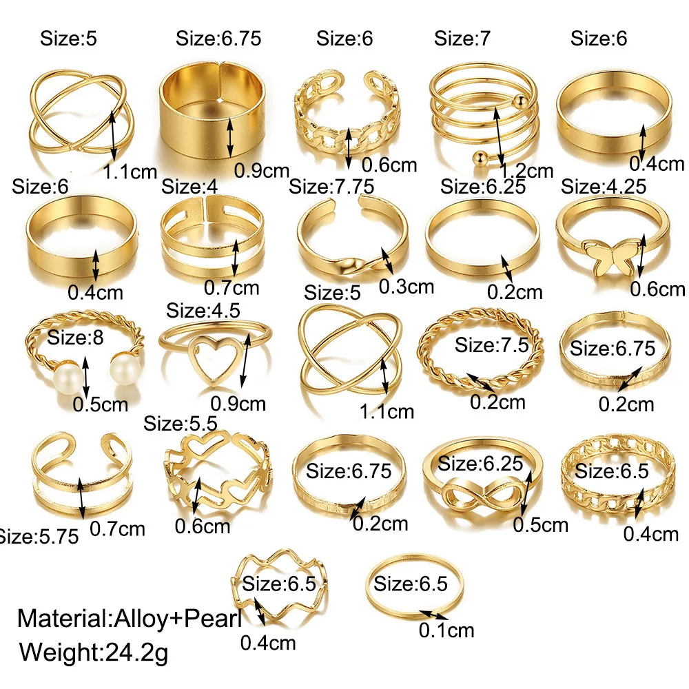 22 Sets Of Rings Butterfly Europe and America New Style Openings Love Female Designers Minority Rings image 5