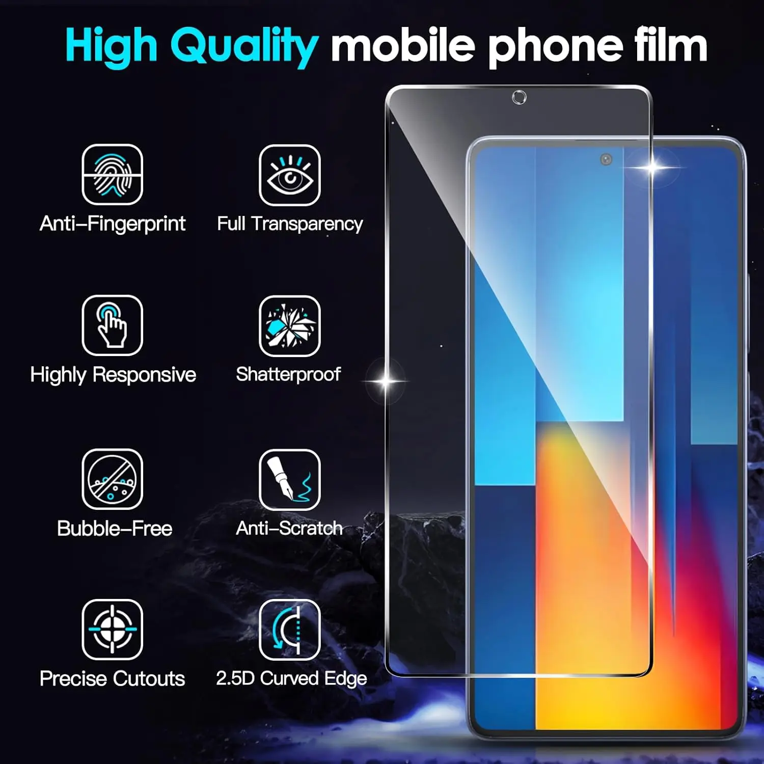 

1/2/3/4Pcs For Xiaomi POCO M6 Tempered Glass Screen Protector Glass Film