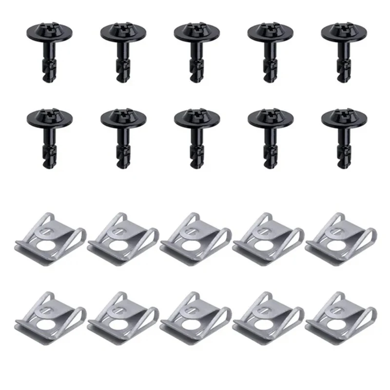 10/20 pçs undertray motor guarda chassi fixação parafuso clipe porca conjunto para bmw mini audi vw 51718212148 8k0805922a ferramentas de reparo do carro