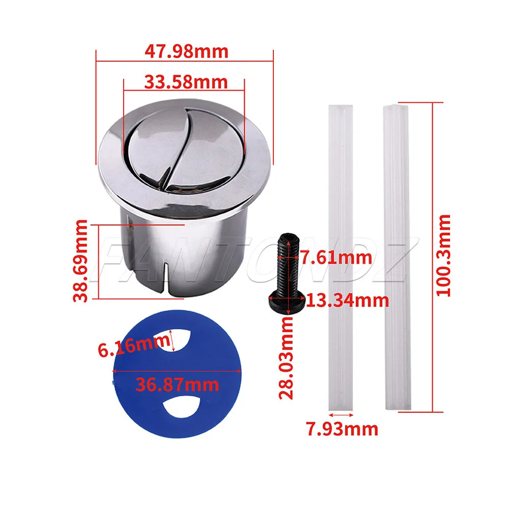 For Roca D1D Dual Flush Push Button&Plain Push Rods Short Body AH0002100R Chrome Push Button Dual Flush Old Style 822040001