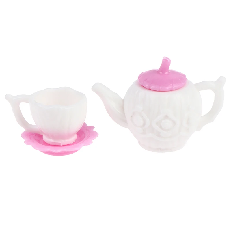1:12 vaisselle théière tasses à café soucoupe plateau assiette service à thé Pot cuisine décor maison de poupée Miniature cadeau de noël poupée accessoires