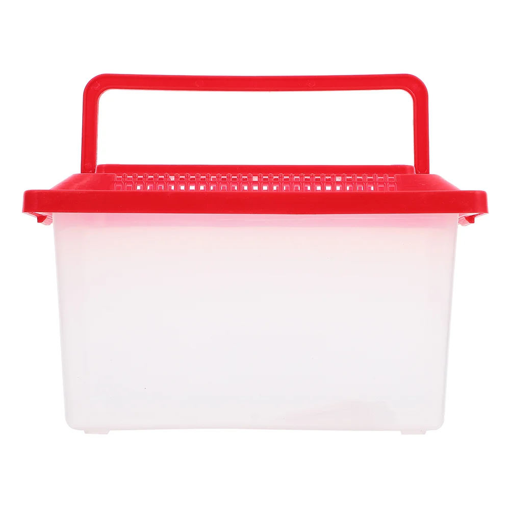 

Portable Fish Tank Turtle Aquarium Kit Bowl with Lid Aquatic Habitat Decor Container Hermit Crab Carrier Hamster