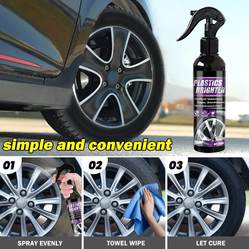 Plastic Parts Refurbishment Agent, Car Interior Decoration and Maintenance Polish Wax, Long-Lasting Tire Coating Wax, Anti-Yellowing Repair Nano Crystal Coating Multi-Functional Car Supplies, Plastic Care Dashboard Wax Polish