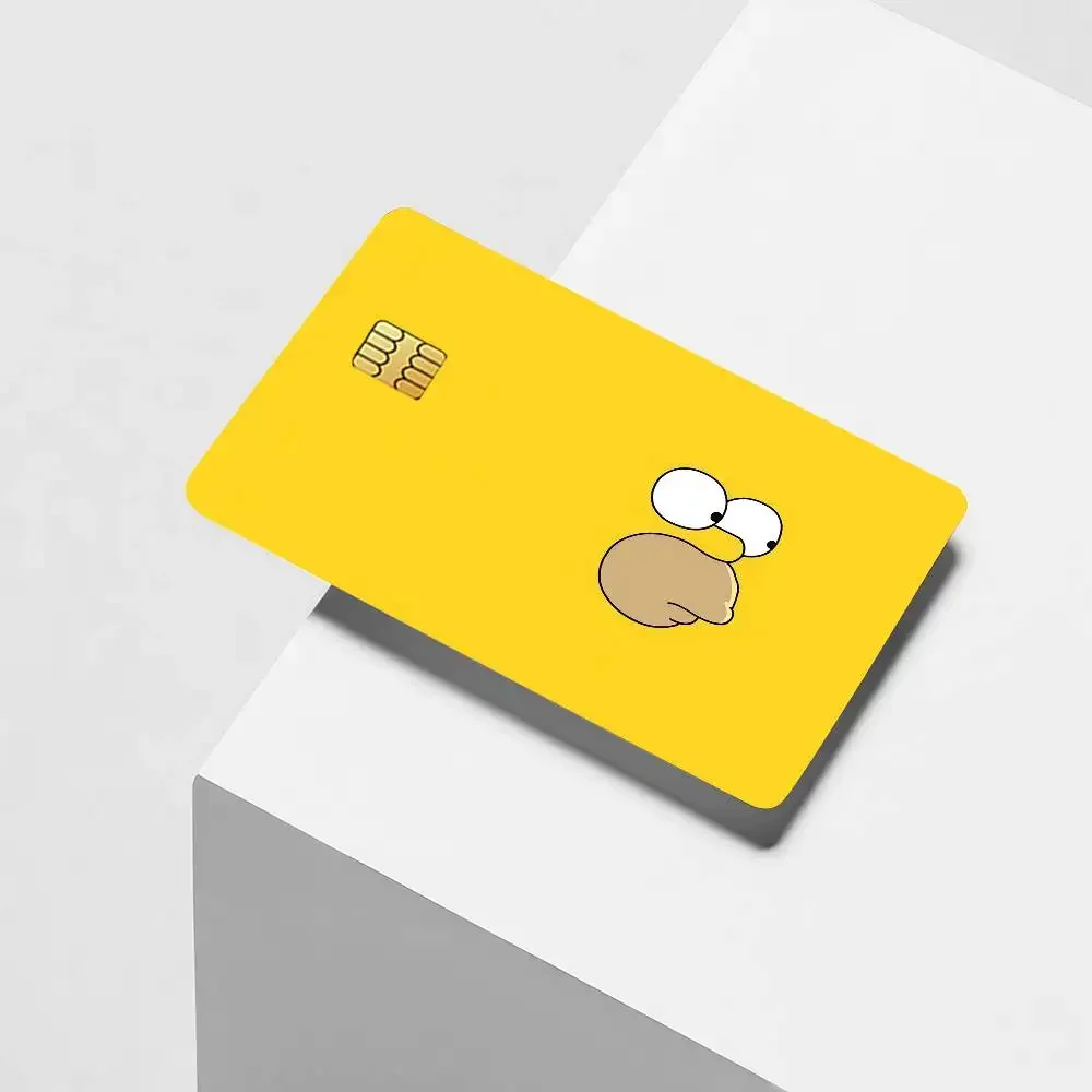 Cartoon funny S-Sim Psons Credit Card Decorative Card Stickers Suitable For Bank Cards Metro Transit Anti-scratch Gift 4PCS