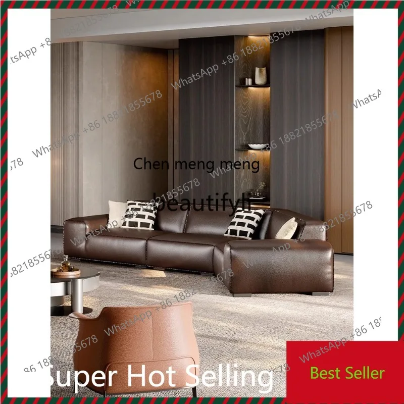 

X QQ132 Furniture Set Minimalist New High-End Full Leather Sofa
