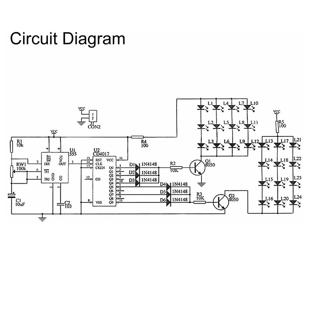 NE555 CD4017 IC LED أضواء الإلكترونية مجموعات أحمر أزرق ثنائي اللون لتقوم بها بنفسك عدة ستروب البدلة الإلكترونية وامض أضواء مكونات لتقوم بها بنفسك