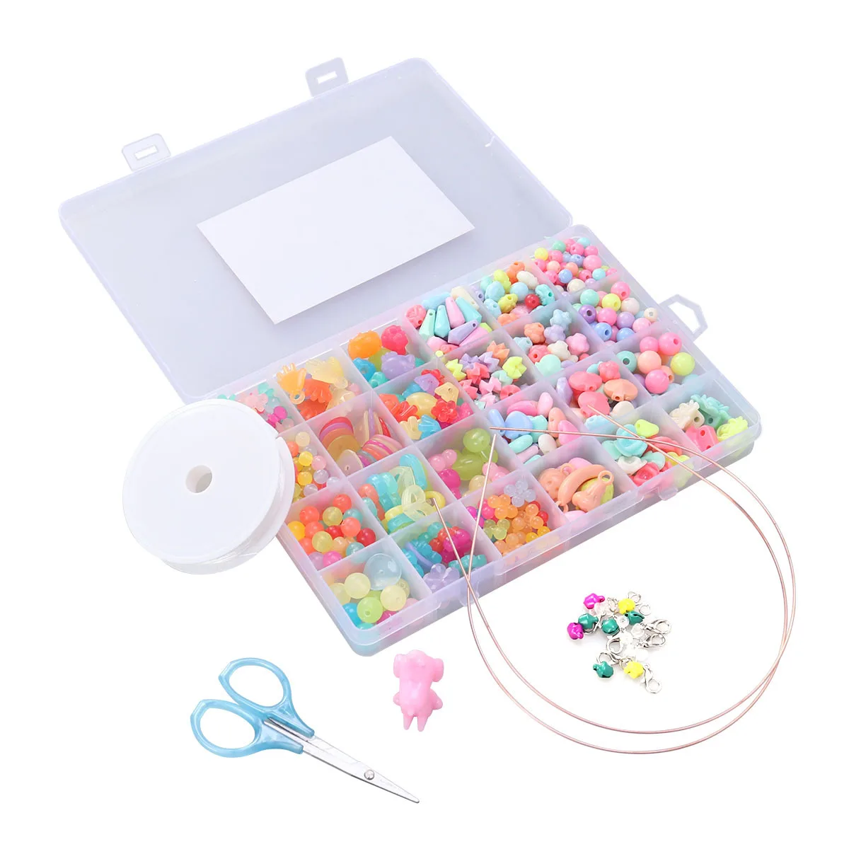 Juego de cuentas de joyería DIY para niñas, pulseras hechas a mano, kits de collares, entrenamiento de coordinación mano-ojo preescolar, 520 Uds.