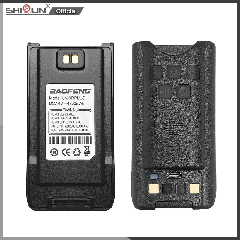 Baofeng UV-9R Plus Battery 2800/4800mAh UV9R Pro V2 Enlarge Li-ion Battery Type-C Charging BL-9 For UV9R Pro GMRS-9R UV-9G Radio