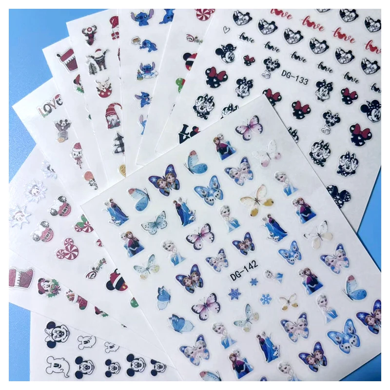 1PCS 3D Disney Children;s Sticker Snow White, Mickey Minnie Mouse And Stevie Children;s Christmas DIY Nail Decal Decorations