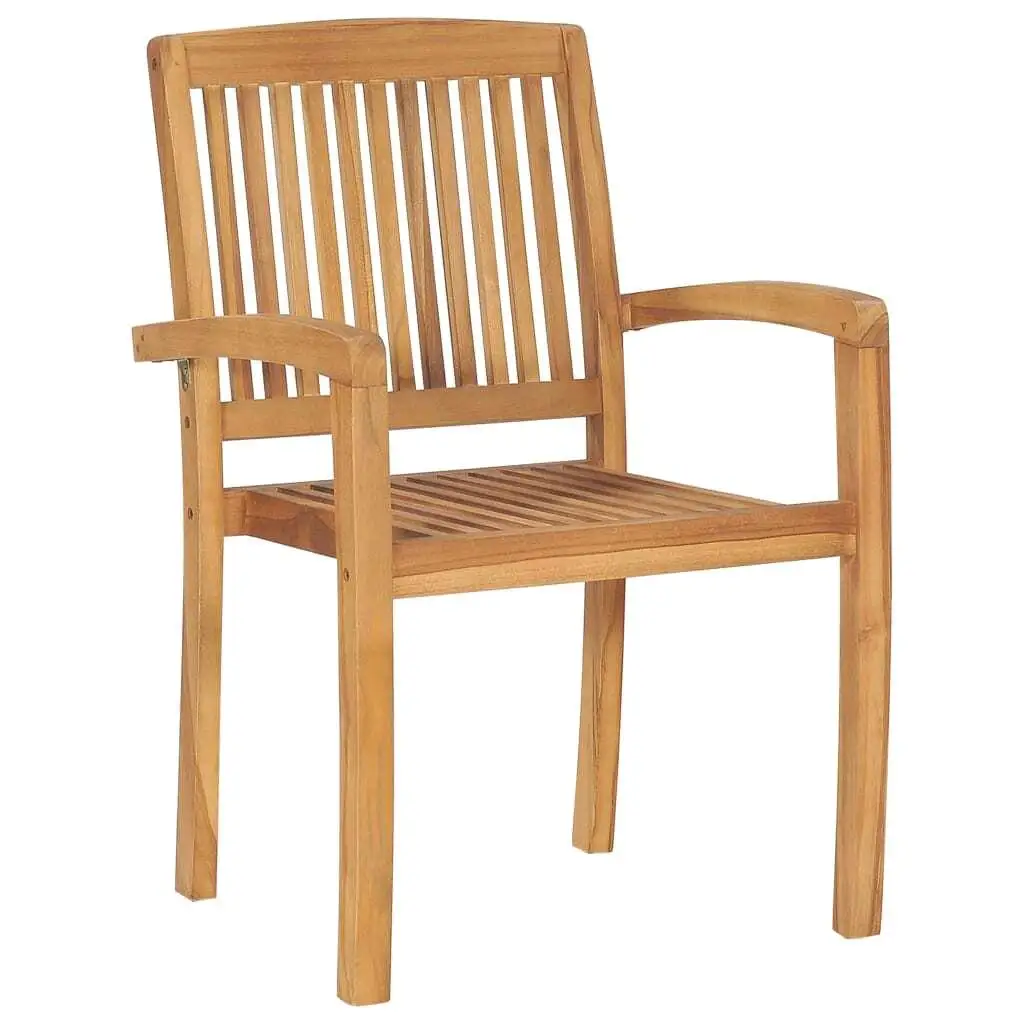 Tuinstoelenset van 6 grijze teakhouten buitenzitplaatsen met comfortabele polyester kussens