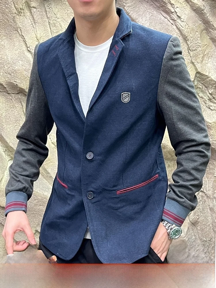 

Comfortable Breathable Faionable Men's Casual Suit Jaet Stand Fit Busin Casual Long Sve Pure Color Autumn Winter...