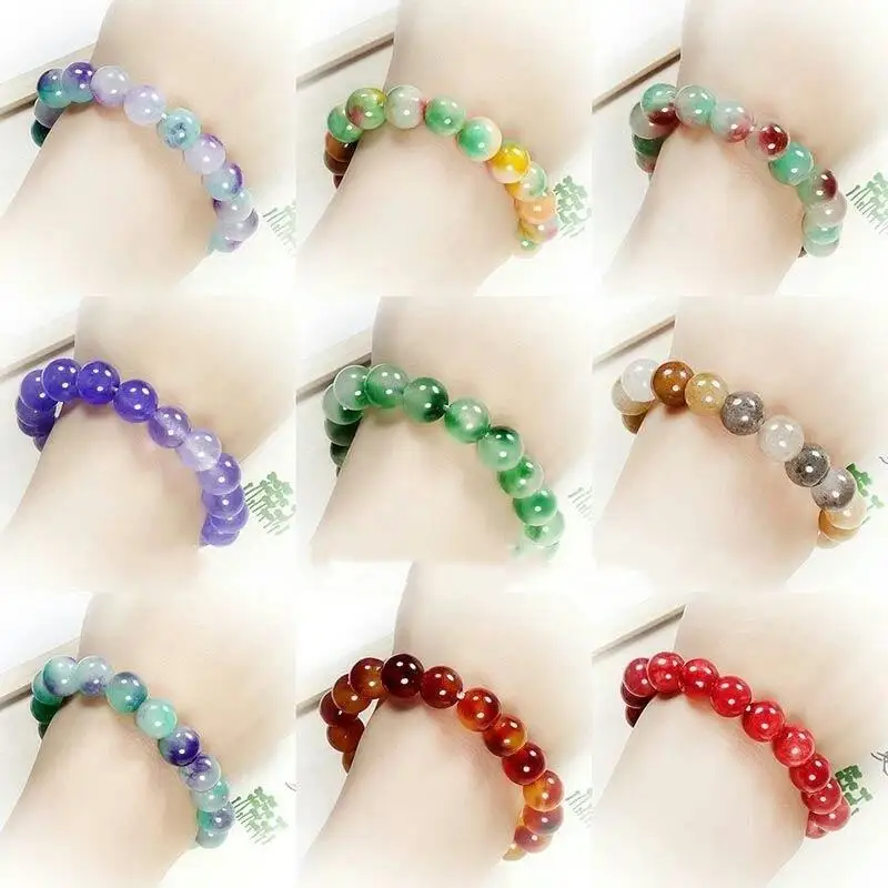 High Quality Natural Stone Yellow Jade Round Beaded Bracelet Women Men Fashion Reiki Healing Stretch Jewelry