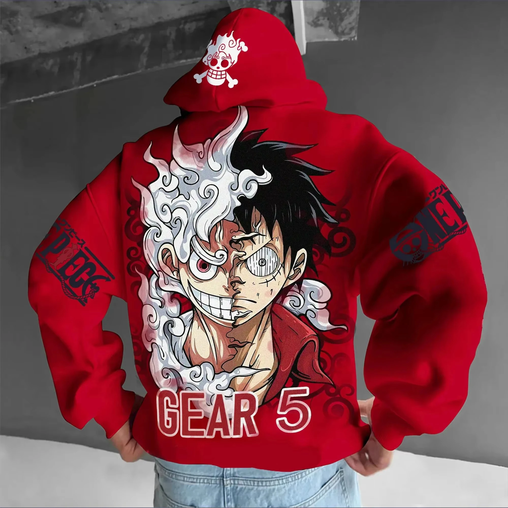 

ONE PIECE аниме Luffy Joint мужская толстовка с капюшоном осень и зима новый большой повседневный свободный японский пуловер в стиле Харадзюку для родителей и детей топ