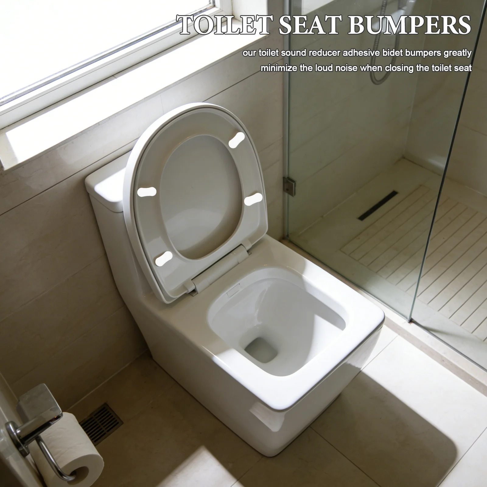 

Silent Toilet Seat Cushion Soft Close 40x37cm Quiet Comfortable Bathroom Pad Replacement Toilet Seat Spacers Bidet Bumpers