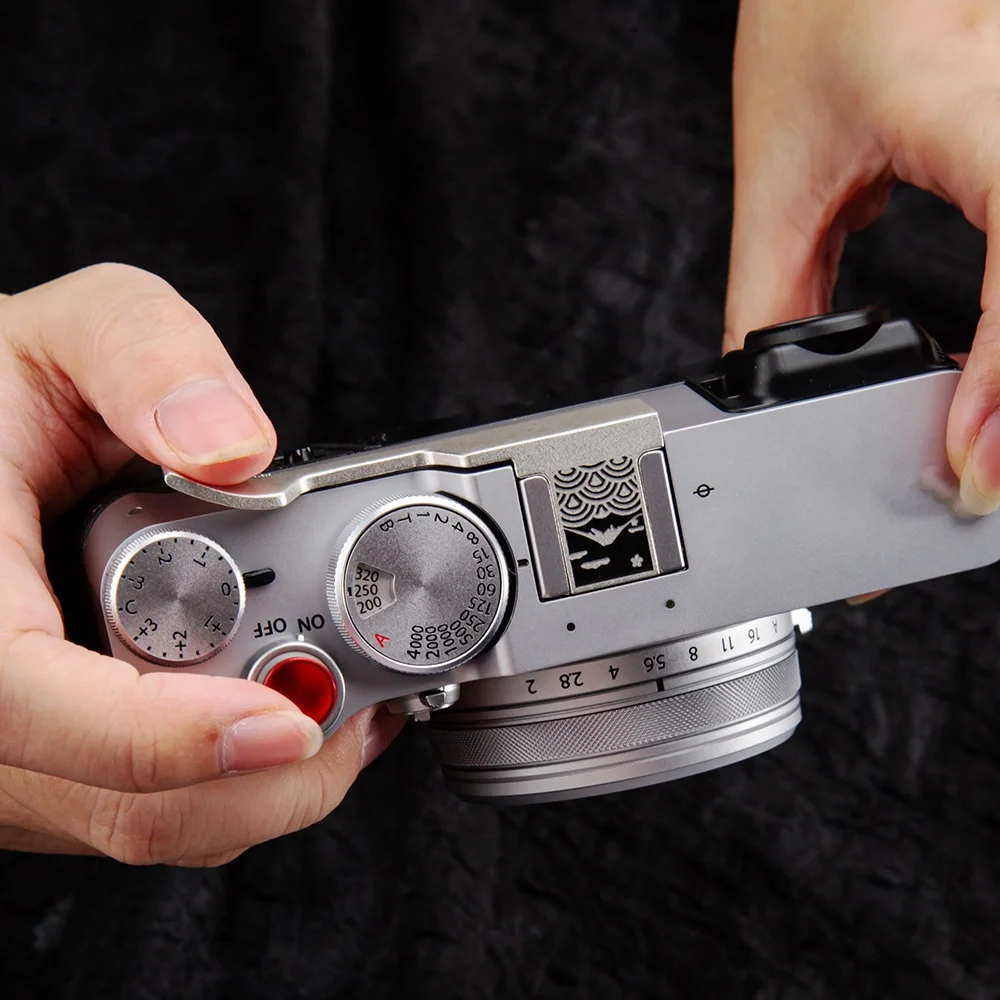 Metalowy uchwyt na kciuk X100VI Osłona gorącej stopki Przycisk migawki do FUJIFILM Fuji X100V X100VI Miękki przycisk wyzwalania Akcesoria do aparatu — zdjęcie produktu 3