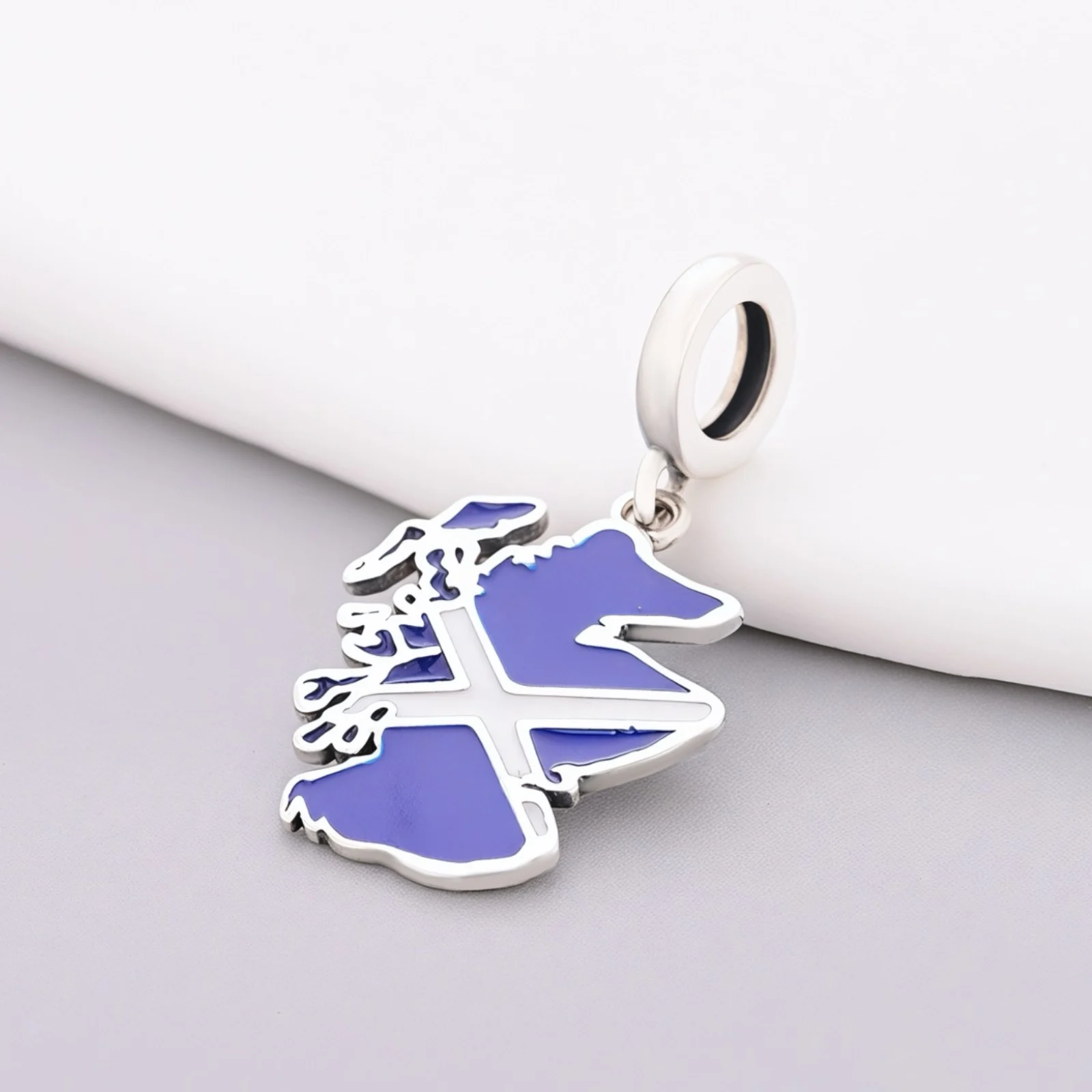 Huoonew Fit Original Pan Charm Bracelet 100% 925 Sterling Silver SCOTLAND Map Flag Bead For Making Country Lover Berloque DIY