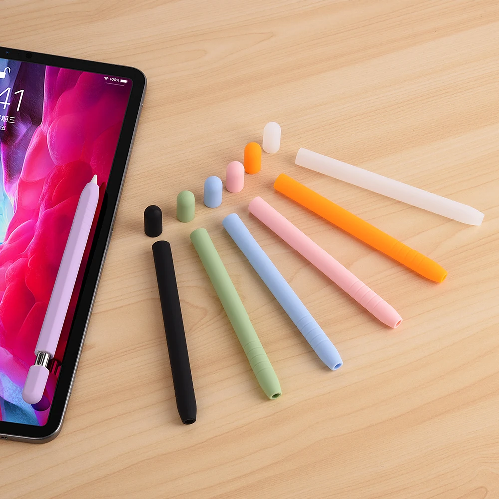 

quality Cartoon silicone pen case for ApplePencil 3generation USB-C Anti-slip and anti-drop tablet stylus case Solid color Cover
