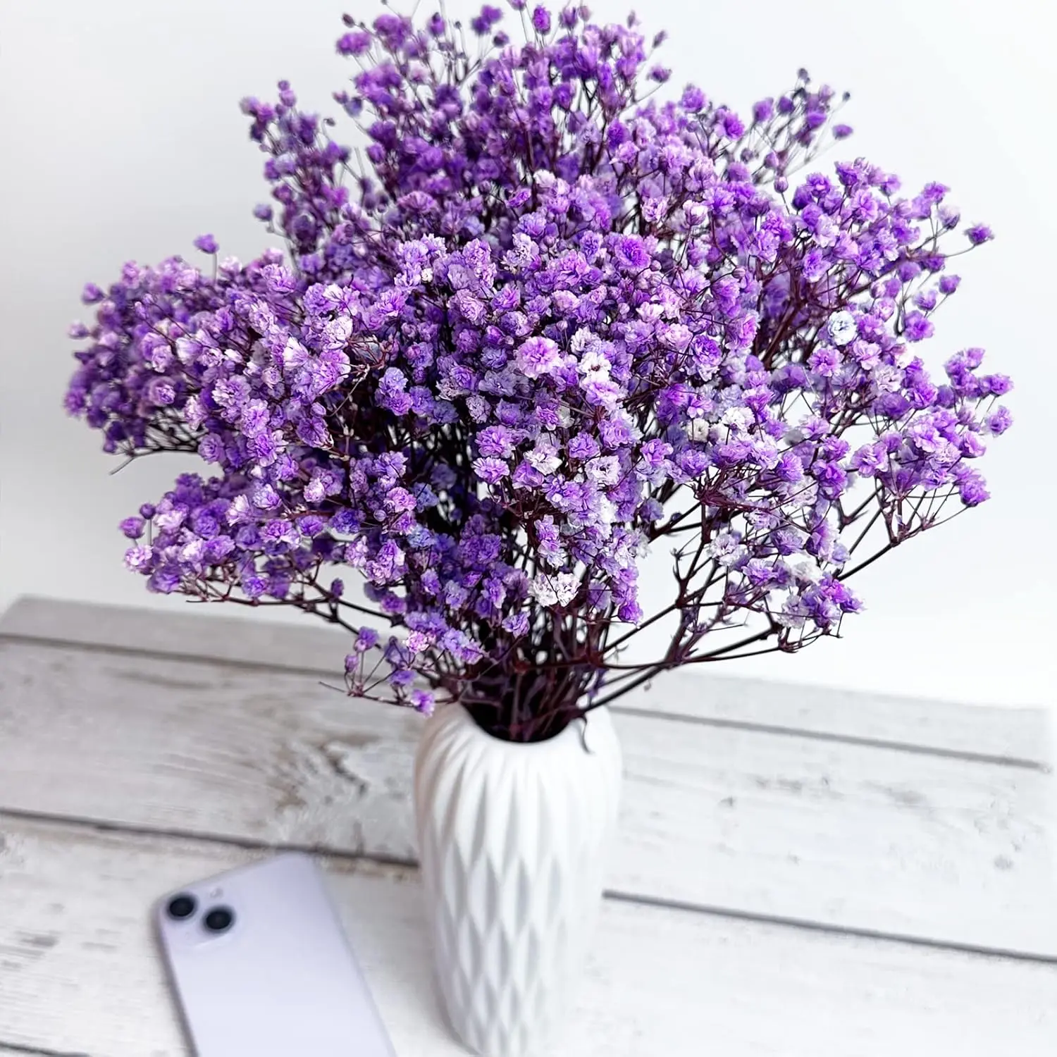 

Babys Breath Dried Flower 2000+dried flowers, natural gypsum branches for weddings, home table vase decoration, DIY flower garla