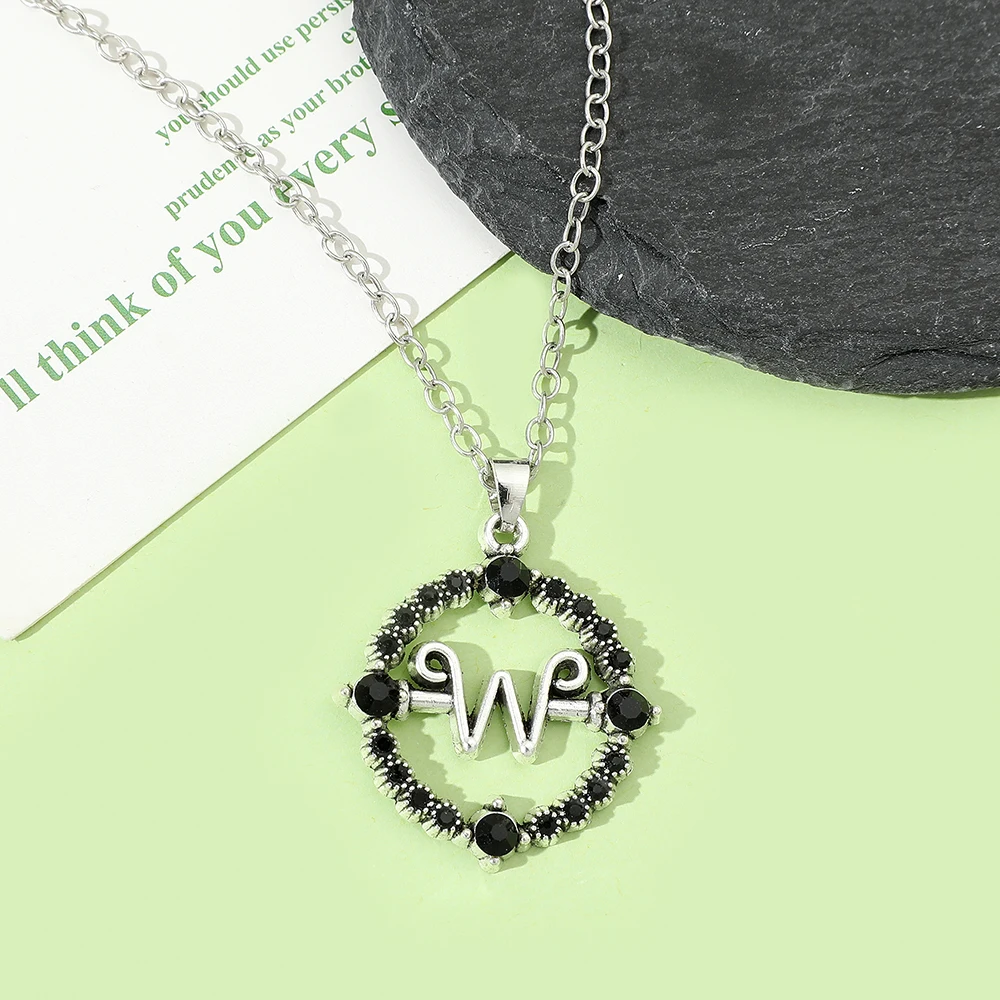 Collar con Colgante de Letras M-W de Estilo Gótico Creativo, Accesorios Punk de Moda para Fiesta de Halloween, Regalo para Amigos
