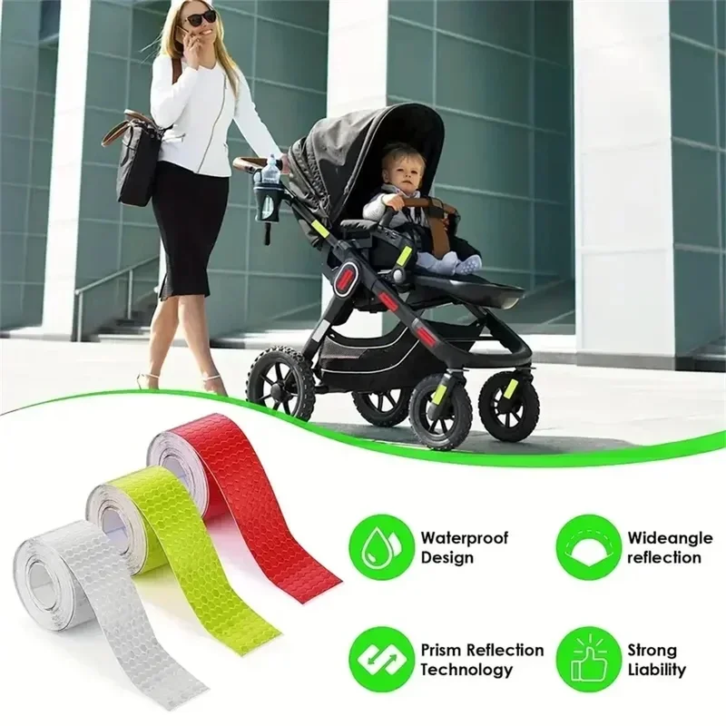Reflective Warning Tape  Car Reflective Tape Safety Warning Car Decoration Sticker Color Grid Reflector