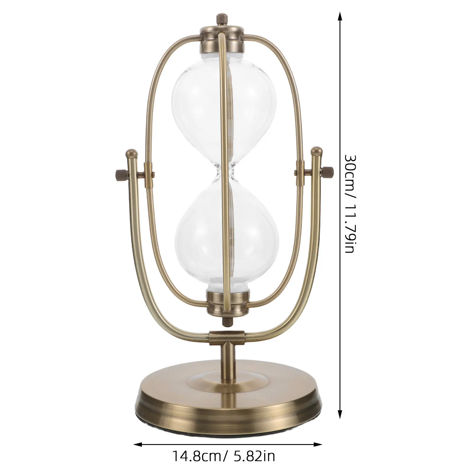 Empty Fillable Hourglass Vintage Rotating Glass Sand Clock Metal Frame DIY Sand Timer Wedding Ceremony Desk Decor Home Office