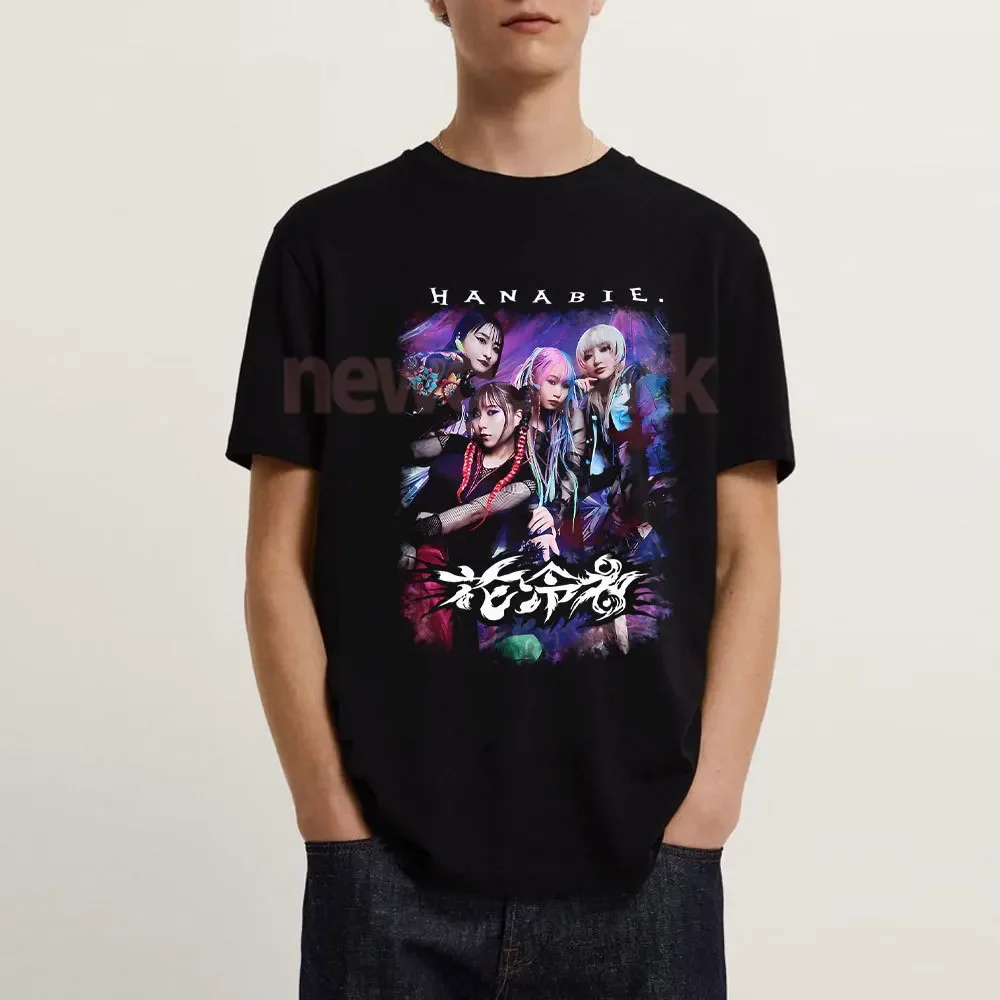 Japanese All-female Metalcore Band Hanabie T-shirt Woman Man Fans Vintage Heavy Metal Cotton Graphic T Shirts Casual Short-sleev