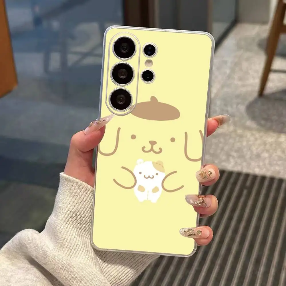Cartoon P-Pompompurins Cute  Phone Case For Samsung S25,S24,S21,S22,S23,S30,Ultra,S20,Plus,Fe Transparent Cover
