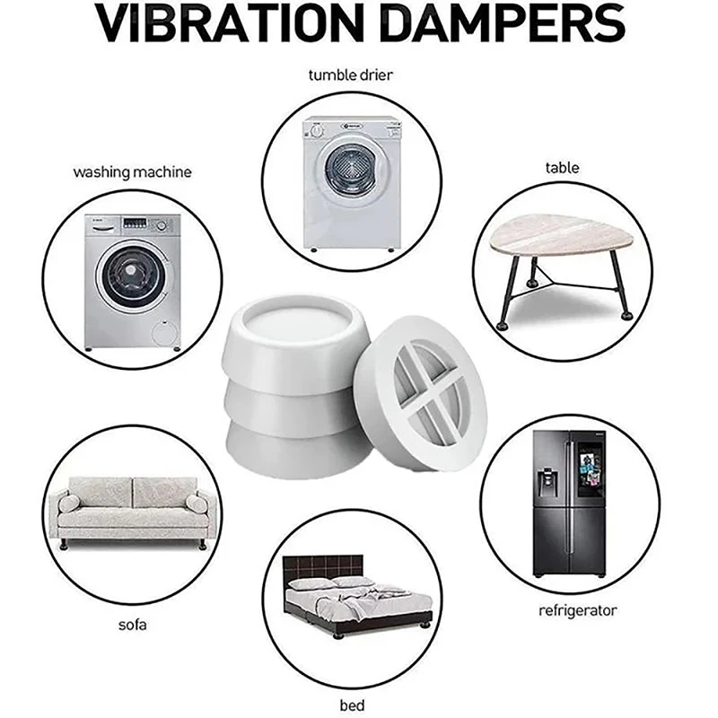 Rubber Washing Machine Base Mat, TPR mesa e cadeira, Acessórios para móveis