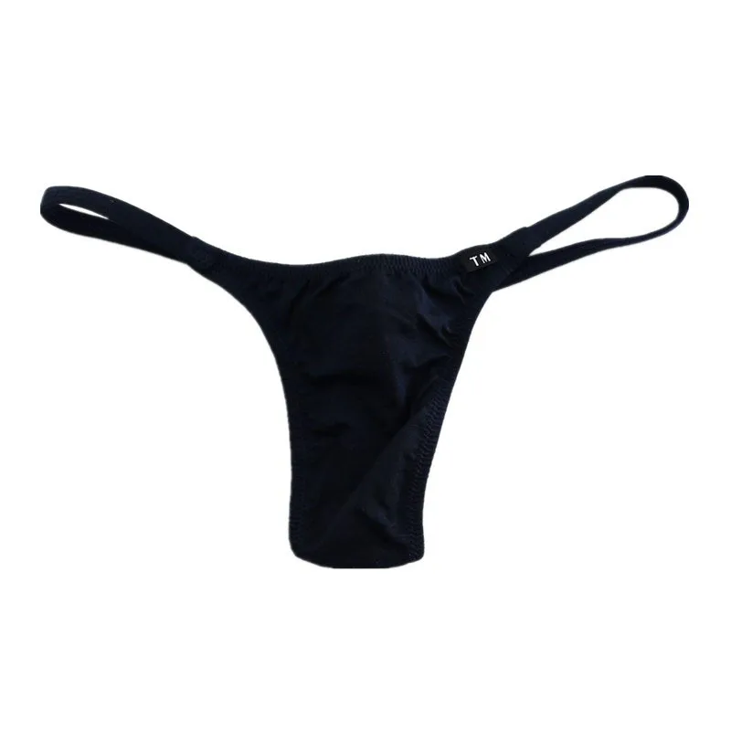 Men\'s Thong Cotton Fabric Solid Color Sexy Mid-Low Waist Thin Strap Breathable Men\'s Thong T-Pants jockstrap