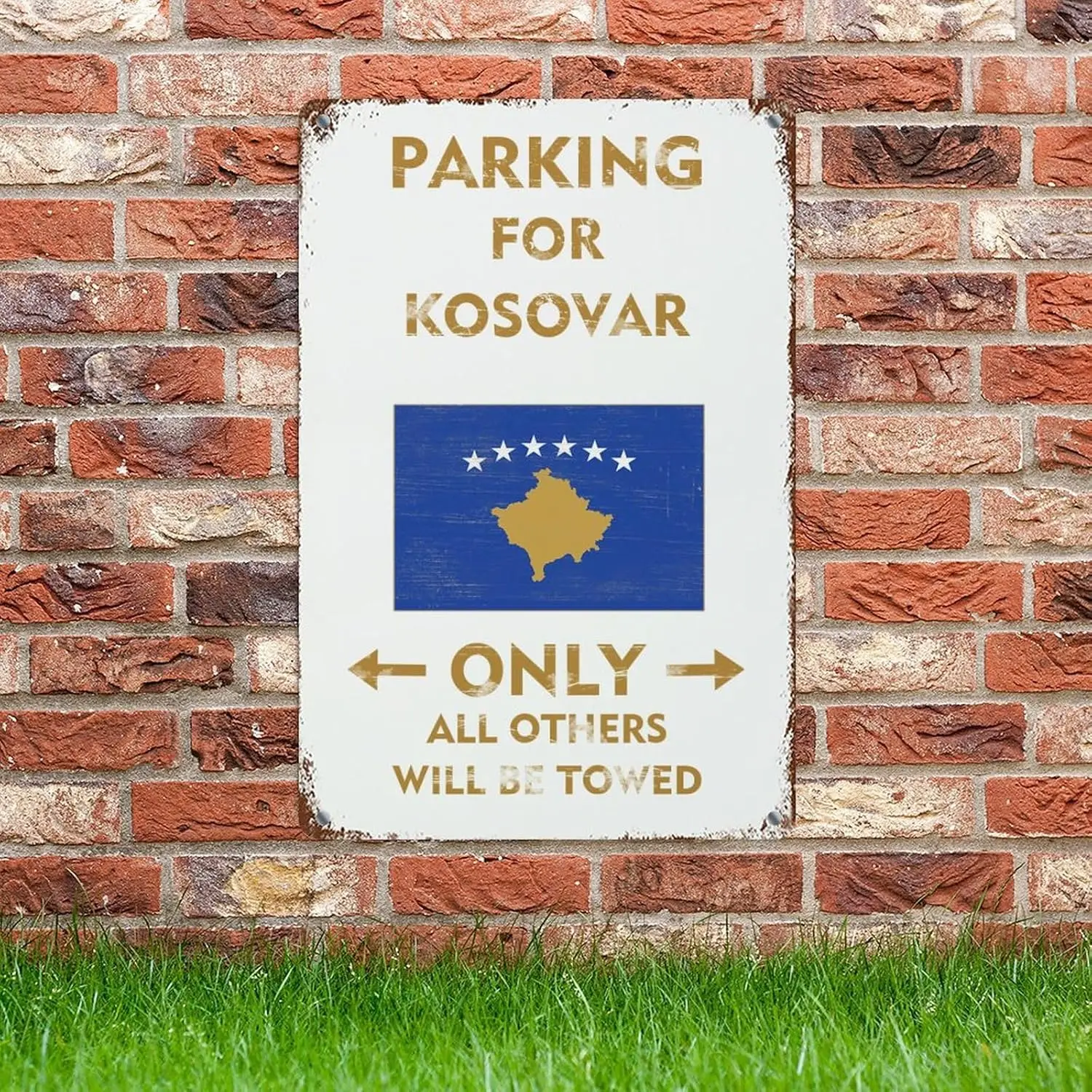 Parking for Kosovar Only All Others Will Be Towed Metal Tin Sign Wall Art 12