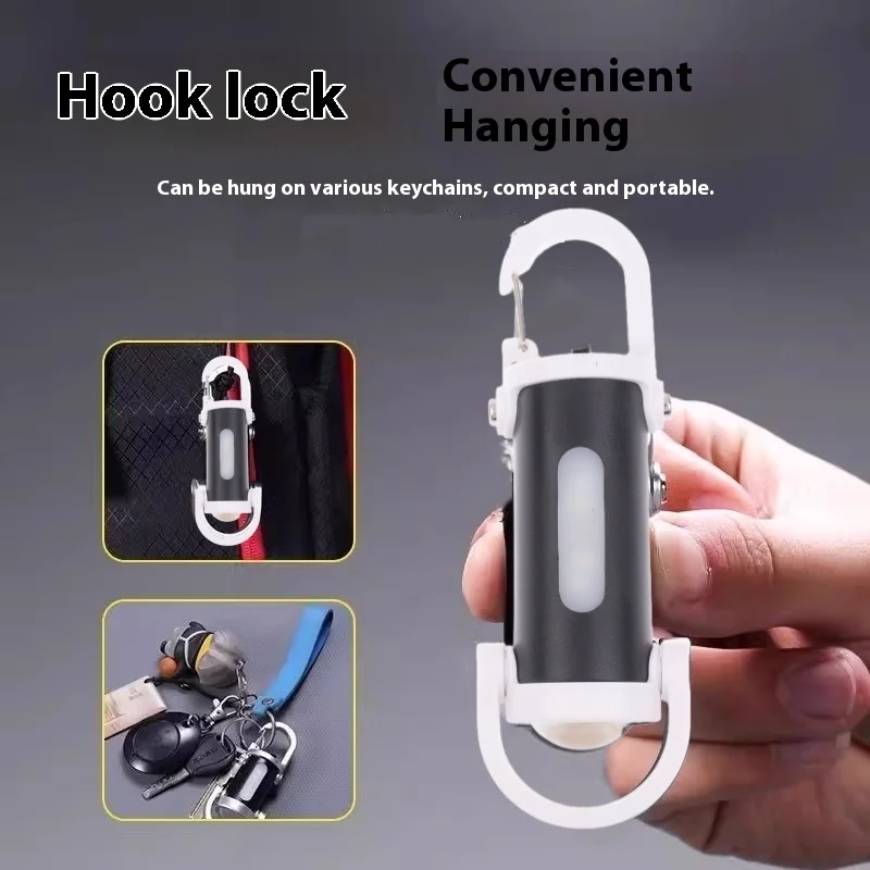 Rechargeable LED Keychain Light Mini Flashlight, Waterproof Work Light For Outdoor Camping Fishing Emergency USB Charging〔YY32〕