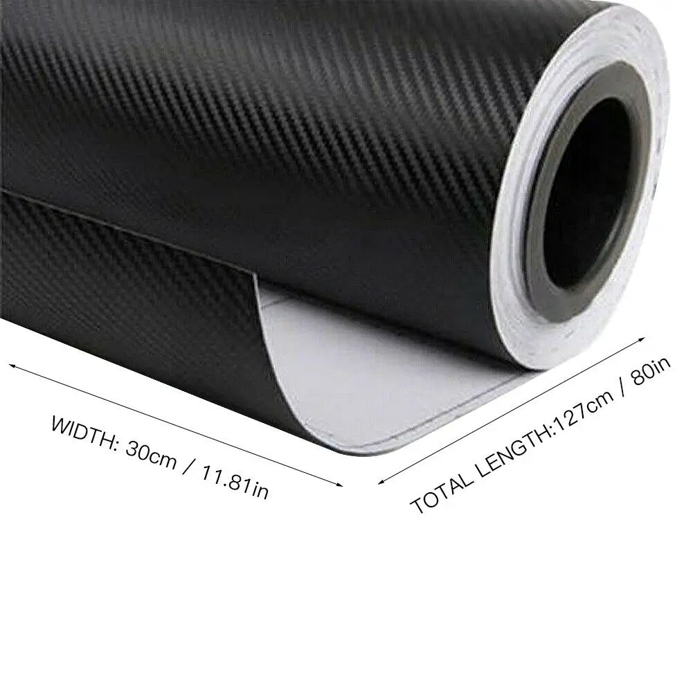 3D Carbon Fiber Car Vinyl Foil Film Wrap Roll Sticker Decal Interior Accessories Measurement *Size:127 * 30 Cm / 50 Inches * 11.