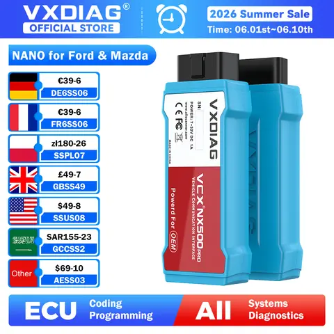 VXDIAG VCX NANO NX500 for Ford for Mazda IDS VCM Car OBD2 Diagnostic Scanner ECU Coding J2534 Programming Smart Key Programming