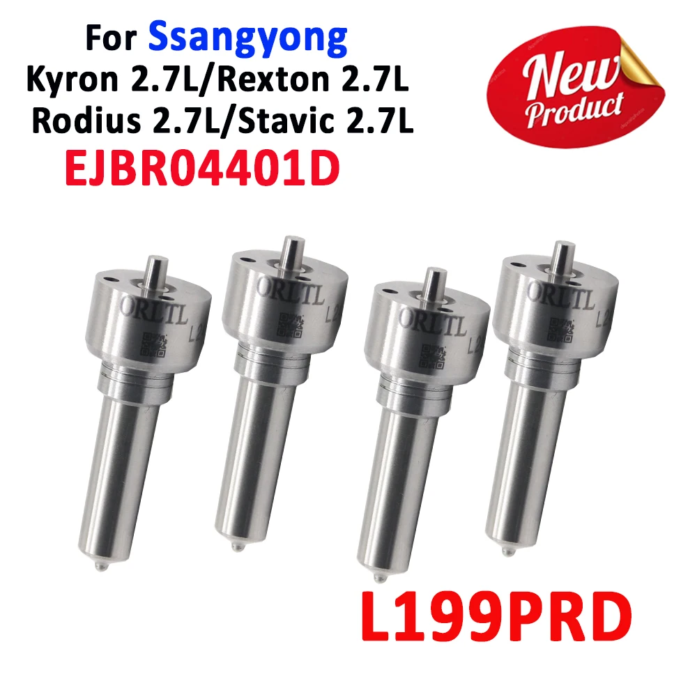 4 Pieces ORLTL A6650170221 L199PRD Diesel Fuel Injector Nozzle Sprayer L199PBD For DELPHI SSANGYONG EURO4 Kyron 2.7L Rexton 2.7L