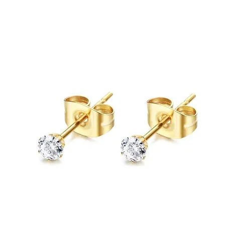 Women's Stainless Steel Stud Earrings, Gold/Silver