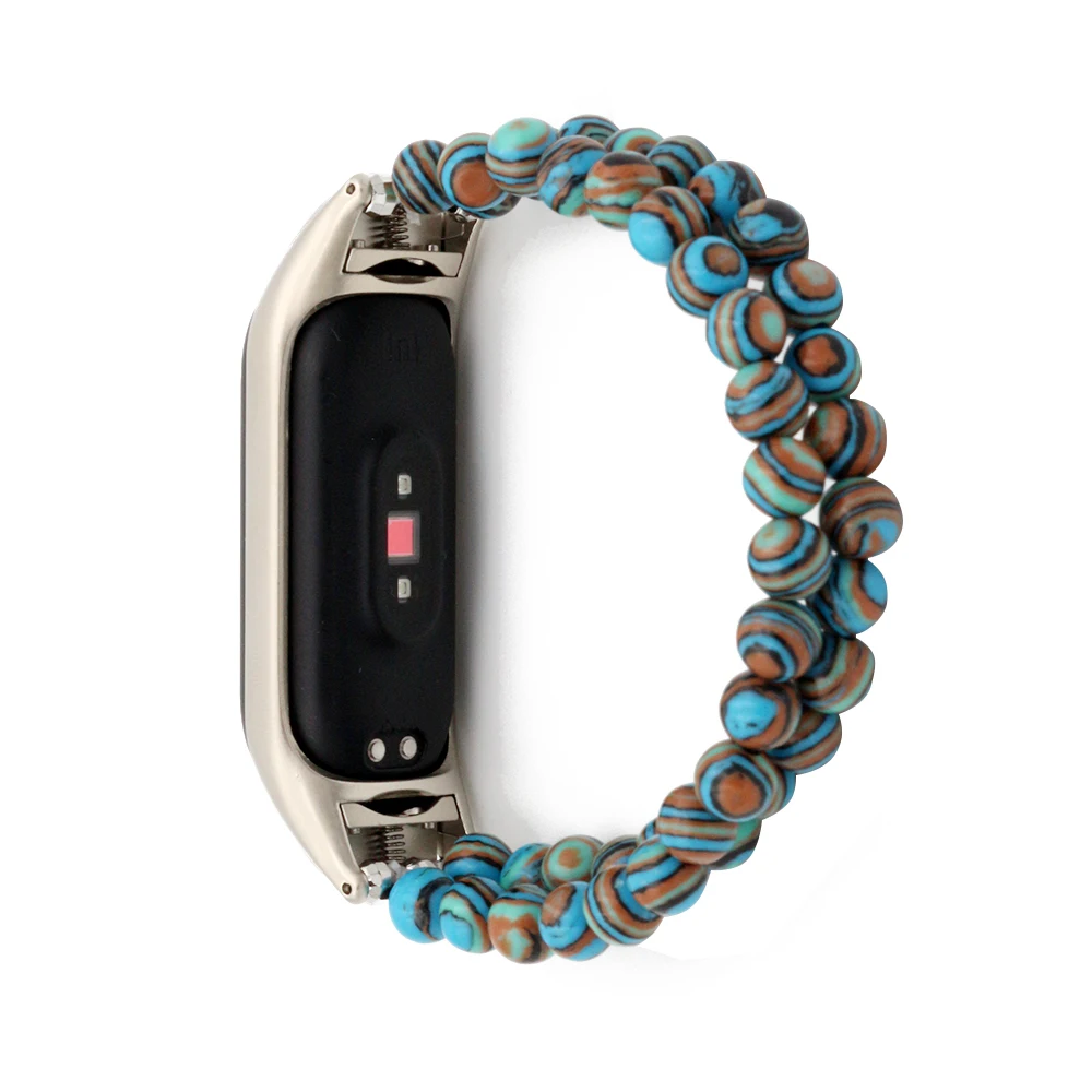 

Mi Band 6 Bracelet Women Replacement Wristband for Xiaomi Mi Band 4 5 7 Strap Accessories DIY Watchband Stone Beads Blue Dressy