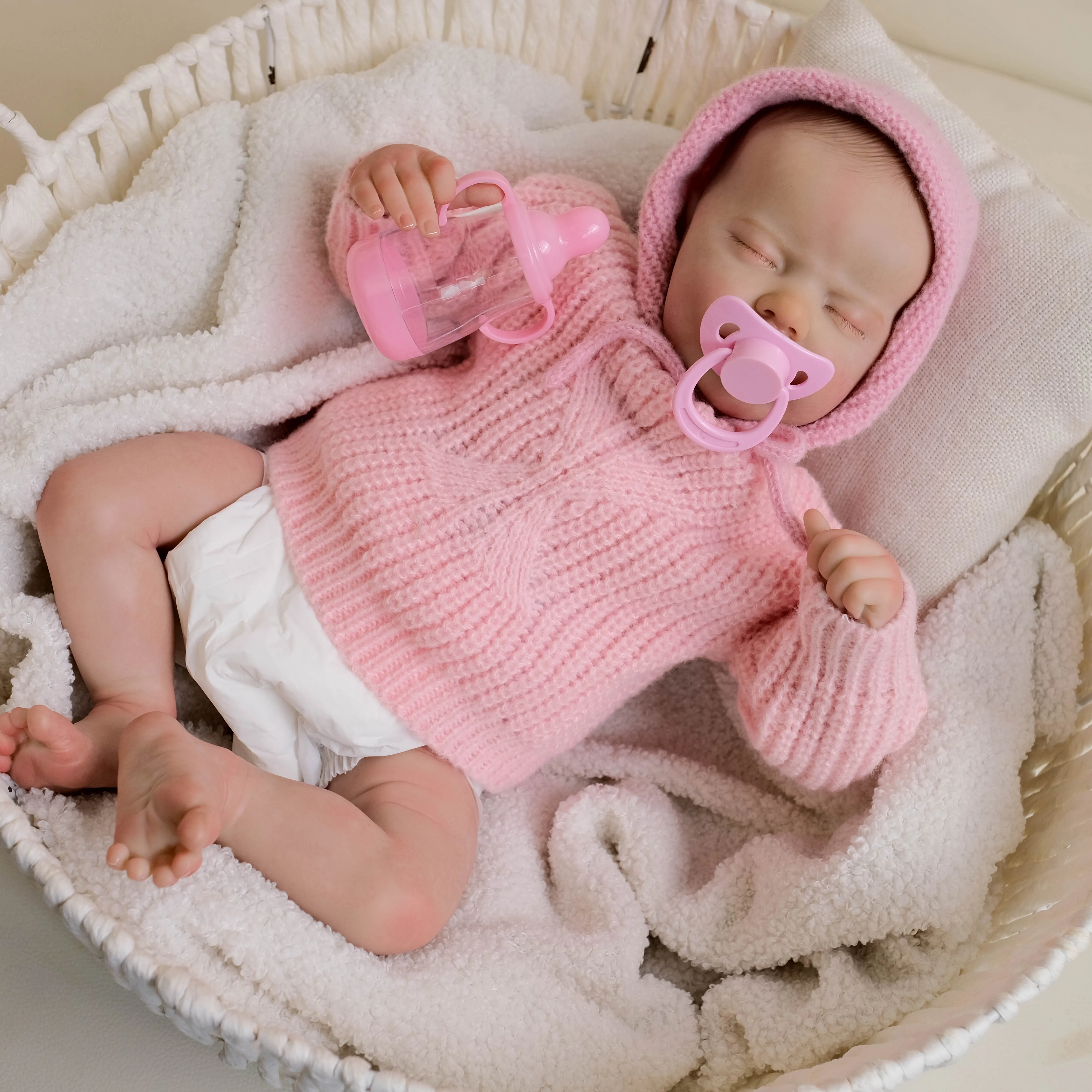 NPK 19-inch Reborn Baby Doll - Indie Handmade 3D Skin with Multiple Layers Painting Collectible Lifelike Art Doll