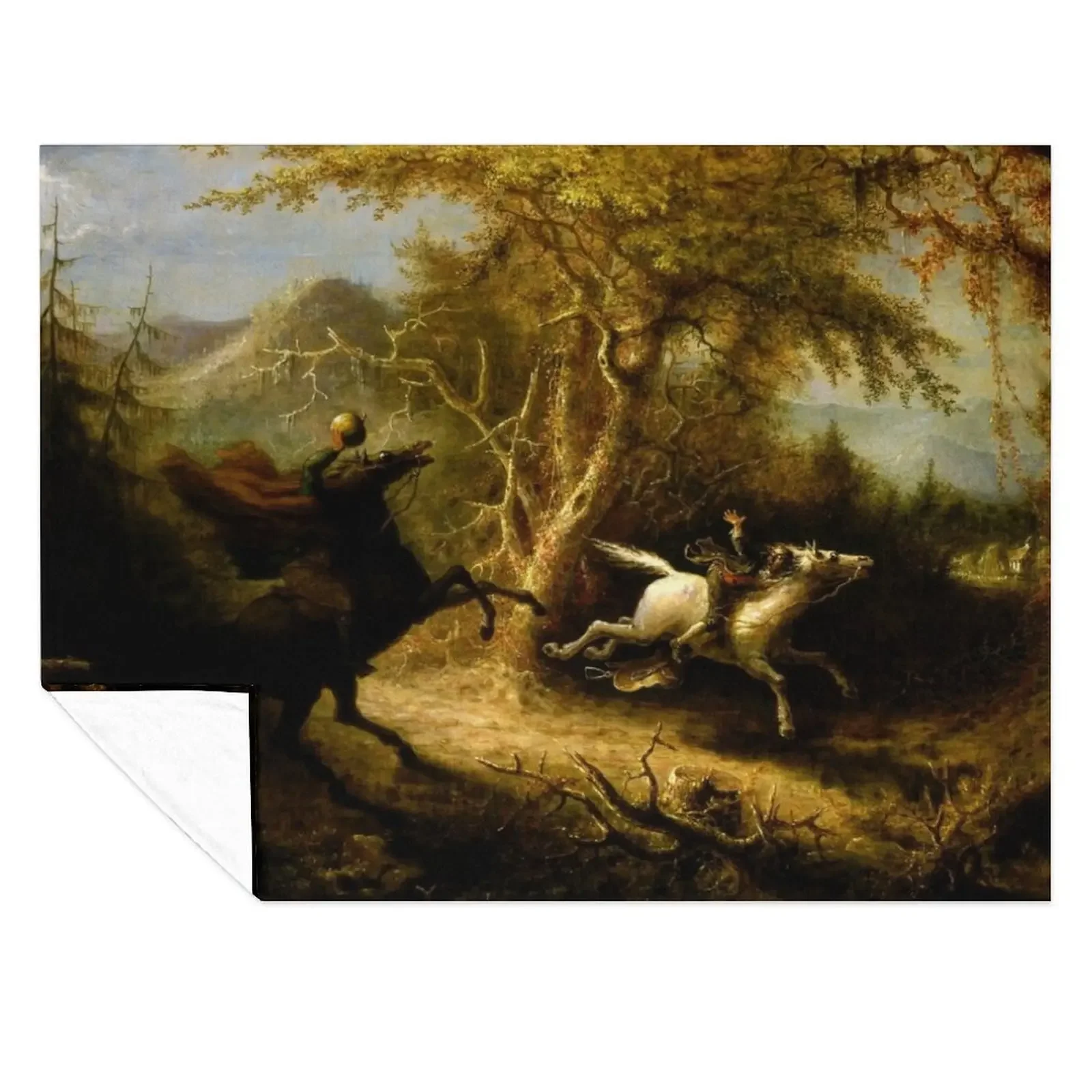 

The Headless Horseman Pursuing Ichabod Crane Throw Blanket Furrys sofa bed Thermal Travel Blankets