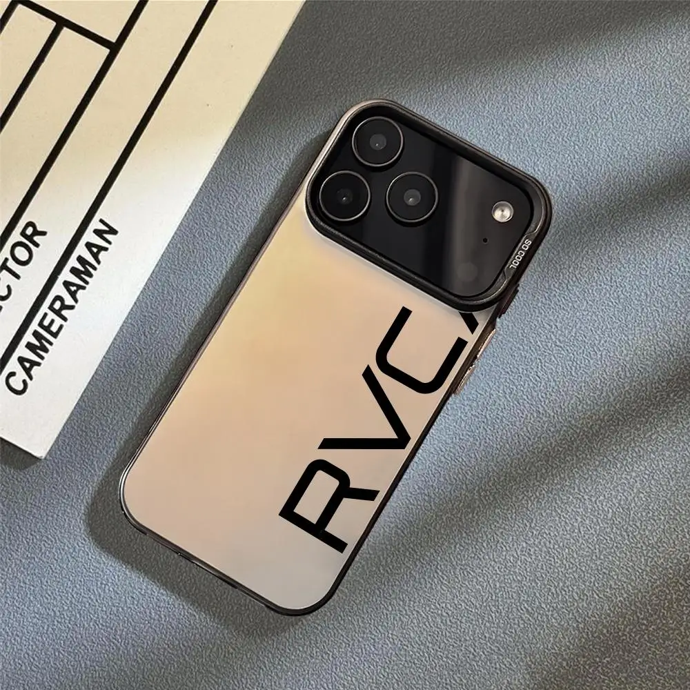 حافظة هاتف R-RVCA-S فاخرة لهاتف آيفون 17 16 15 14 13 12 11 Pro Max Air متعدد الألوان ماتي ليزر معدني أورورا فوندا