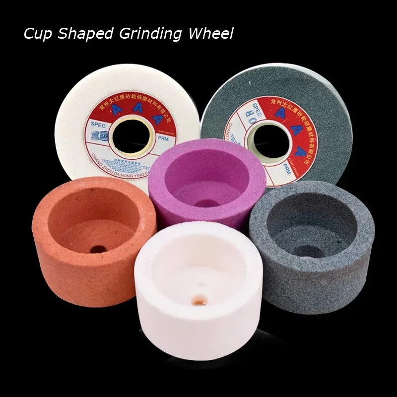 1pcs 150mm Cup Shaped White Corundum Grinding Wheel Brown Corundum/Green Silicon Abrasive Disc for Grinding Machine Grit46~120