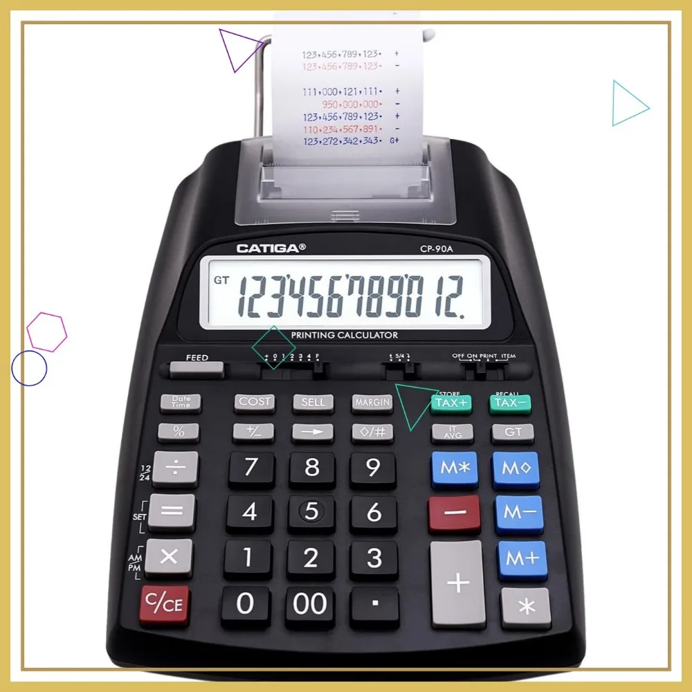 

2025 Upgraded Printing Calculator with Paper Roll, 10-Key Desktop Adding Machine for Office Finance