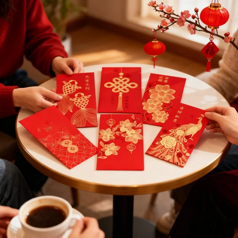 24pcs Red Envelope 2026 Horse Year Hongbao Chinese New Year Red Envelopes Pocket Money Bags For Spring Festival HongBao Supplies