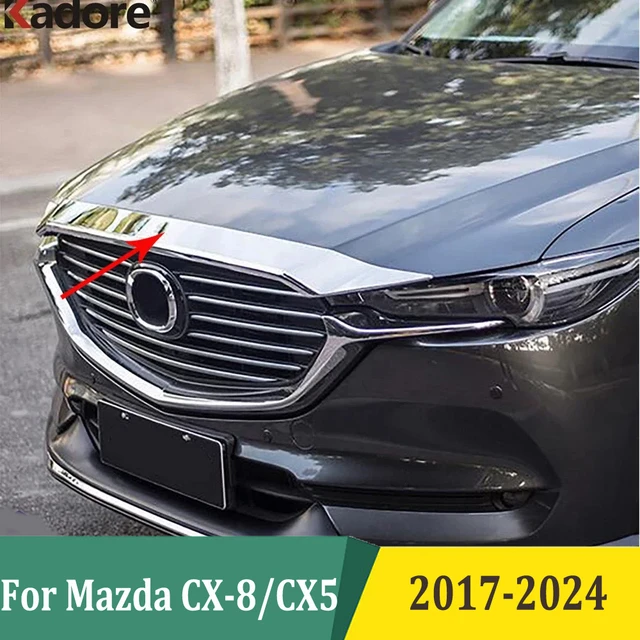 マツダ-CX-5 cx5 CX-8 cx8 2017 2018-2021 2022 2023 2024用のクロームフロントグリル,レーシングアクセサリー  - AliExpress