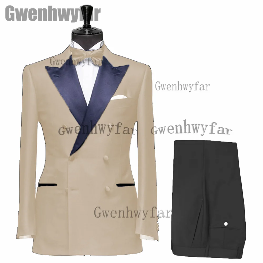 

Gwenhwyfar Wedding Man Suits 2022 Peak Lapel Elegant Man Blazer-sets 2 Pieces Full Men's Suit Tailcoat(Jacket+Pant)
