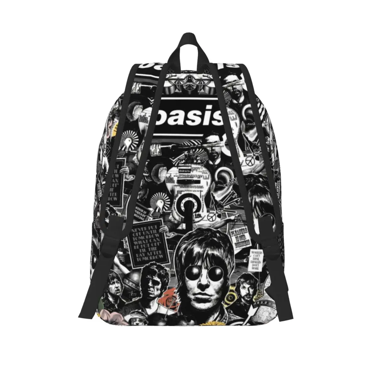 록 밴드 영국 음악 앨범 클래식 배낭 선물 학생 작업 O-Oasis Daypack 남성용 여성용 대학 캔버스 가방